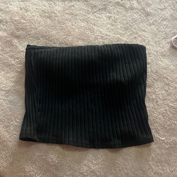 Victoria's Secret PINK Cropped Ribbed Tube Top Black Extra Small - Picture 2 of 2